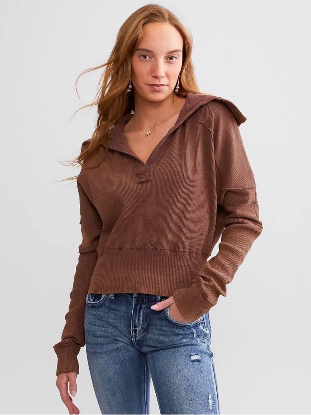 We The Free ‘Not So Ordinary’ Washed Pullover in Mulberry - Size XL